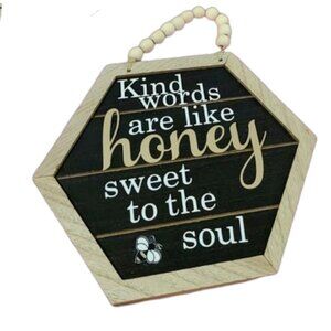 Cute Wood Sign Bee Decor Geometric Black and White Home Decor Rustic Wall Art